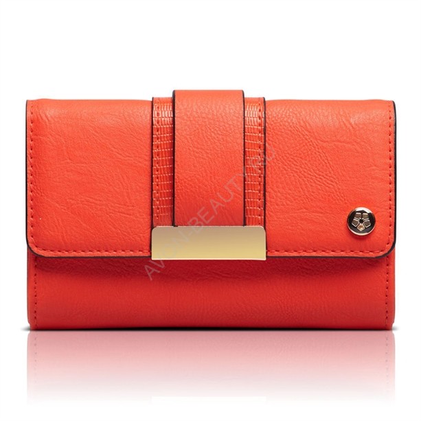 Женский кошелек &quot;Кику&quot; Женский кошелек, созданный в сотрудничестве с Кензо Такадой эксклюзивно для AVON! Выполнен в ультрамодном цвете "красный апельсин", подкладка выполнена в принте, разработанном Кензо Такадой.